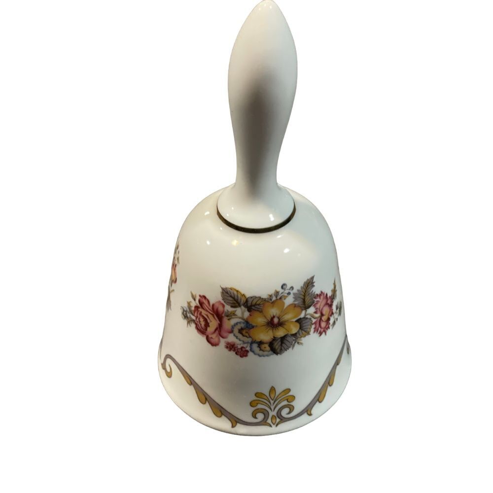 Bareuther Bavaria Floral Porcelain Bell Vintage‎ Collectible Home Decor